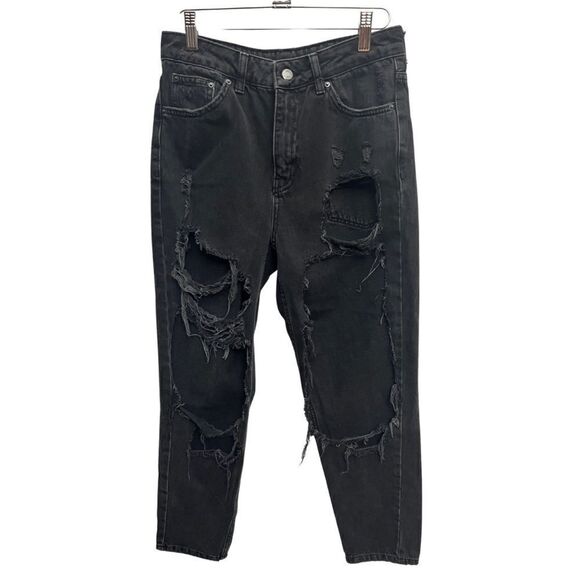 Topshop Distressed Jeans Black - Picture 1 of 8